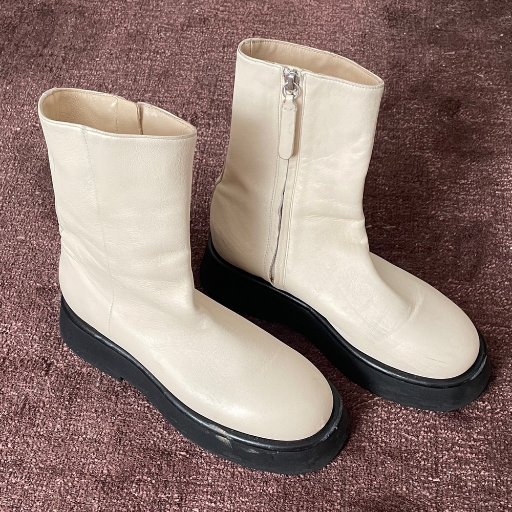 WANDLER Cream Leather Boots